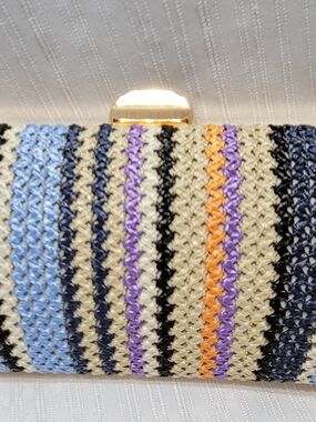 Boho Look Clutch Shoulder Chain Colorful Weave Spring Summer Casual New With Tag